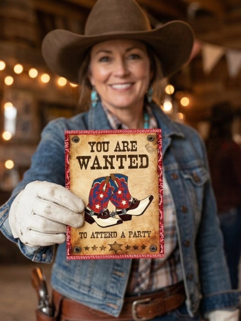 Forum Novelties Way Out West Cowboy & Cowgirl Birthday Party Invites - Set of 8